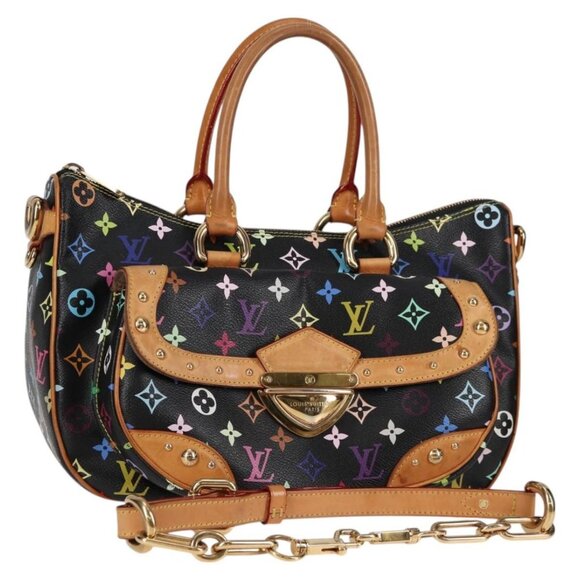 LOUIS VUITTON Monogram Multicolor Rita Tote Bag Black M40126 LV Auth 121294V - Picture 1 of 16